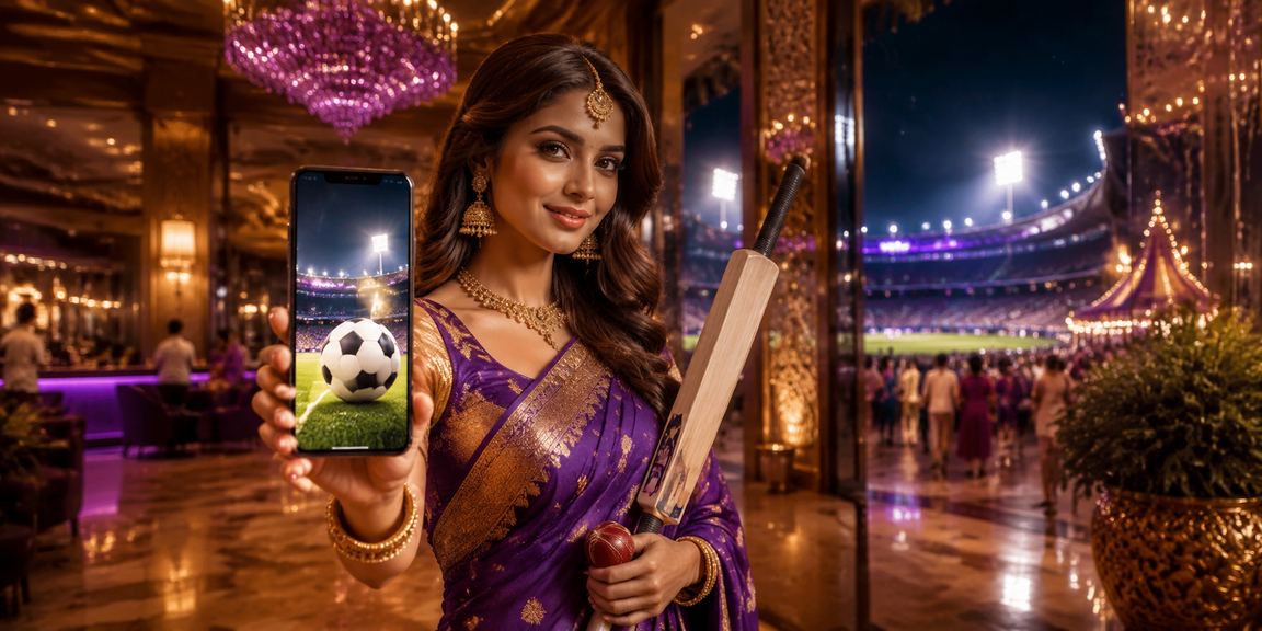 Vibrant Indian cricket night market symbolizing entertainment balance