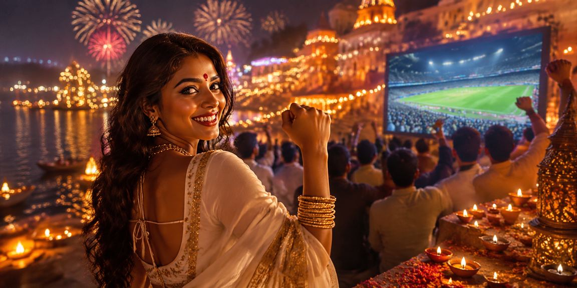 Mobile user placing sports bets on smartphone in India